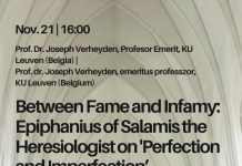 Seminar: Between Fame and Infamy: Epiphanius of Salamis, the Heresiologist on ‘Perfection and Imperfection’